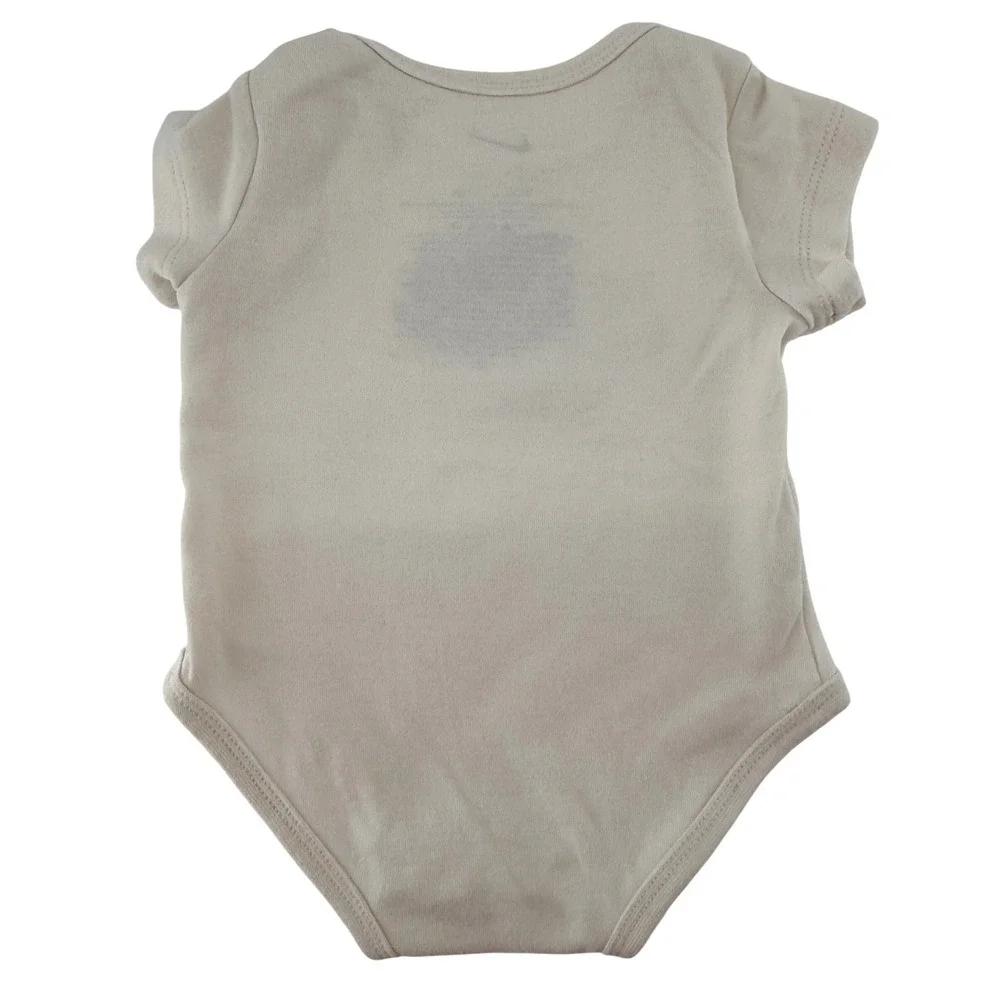Nike Baby‎ Girls Bodysuit 3M Cream Pink Logo Short Sleeve One Piece J229-A0S